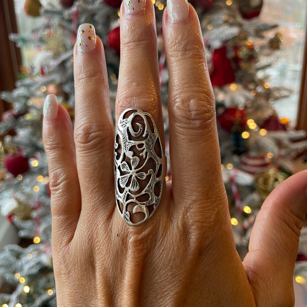 Elegant 925 Sterling Silver Filigree Ring